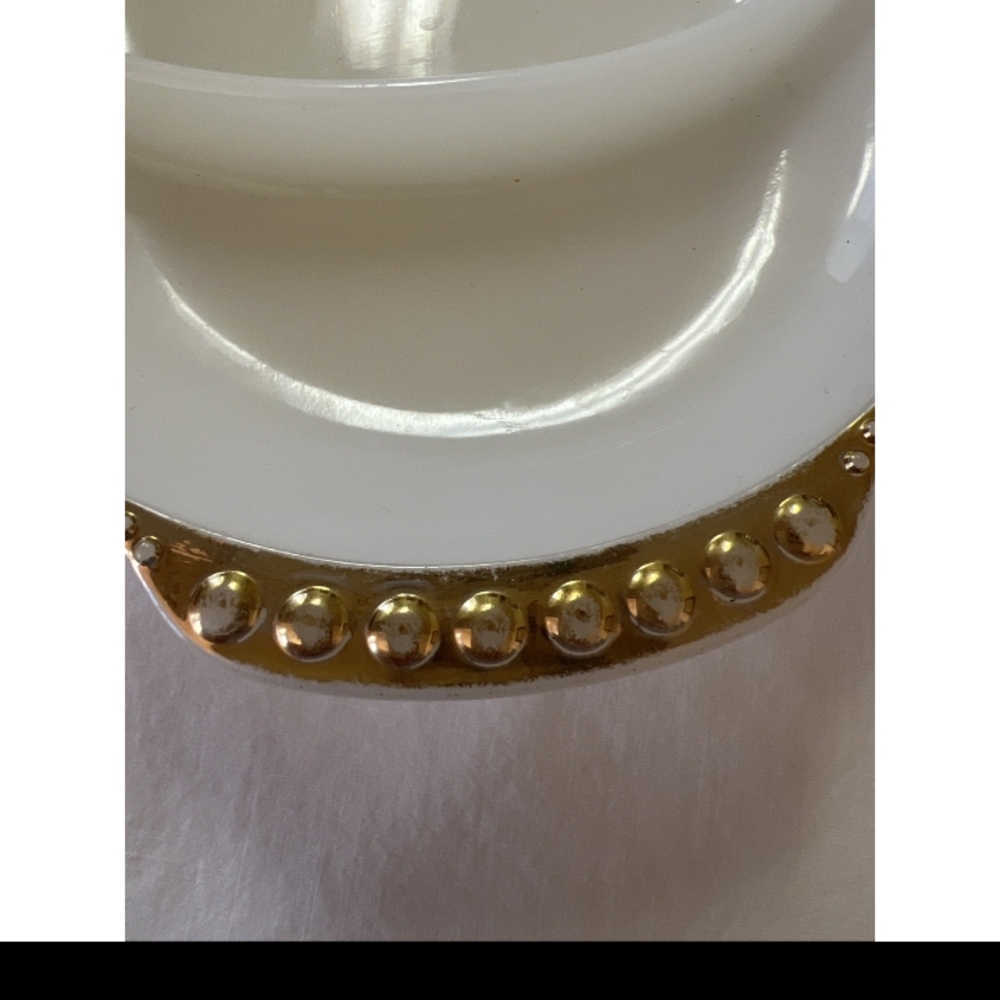 Fire King White and Gold Divided Platter - Picture 3 of 4